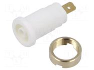 Connector: 4mm banana; socket; 25A; 1kVDC; white; gold-plated; 32mm HIRSCHMANN T&M
