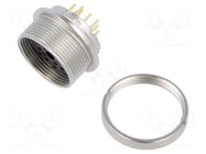Connector: M16; socket; female; PIN: 12; 3A; 32V; THT; straight; IP40 BINDER