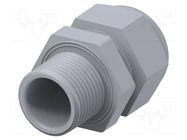Cable gland; without nut,with long thread; M20; 1.5; IP68; grey TE Connectivity