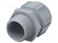 Cable gland; without nut; NPT1"; IP68; polyamide; grey; Entrelec TE Connectivity