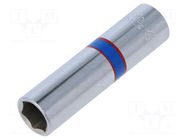 Socket; 6-angles,socket spanner; HEX 9mm; 1/4"; long KING TONY