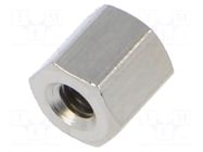 Screwed spacer sleeve; 5mm; Int.thread: M2,5; hexagonal; brass FISCHER ELEKTRONIK