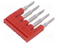 Comb bridge; red; terminals: 5; 4mm PHOENIX CONTACT