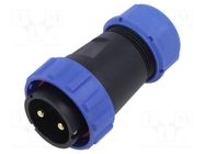 Connector: circular; plug; female; PIN: 2; IP67; SY29; 50A; 500V; 7AWG WEIPU