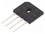 Bridge rectifier: single-phase; Urmax: 1kV; If: 10A; Ifsm: 220A DC COMPONENTS