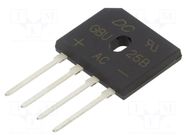 Bridge rectifier: single-phase; Urmax: 100V; If: 25A; Ifsm: 350A DC COMPONENTS
