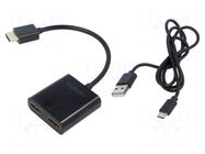 Splitter; HDCP 2.2,HDMI 2.0; black; Kit: USB cable LOGILINK