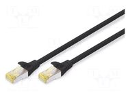 Patch cord; S/FTP; 6a; stranded; Cu; LSZH; black; 0.7m; 26AWG DIGITUS