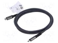 Cable; USB 4.0; USB C plug,both sides; 1.5m; black,grey; PVC; 240W GOOBAY