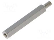 Spacer sleeve; 30mm; Int.thread: M3; Ext.thread: M3; hexagonal HARWIN