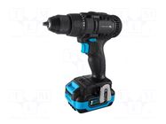 Drill/driver; drilling,screwdriving; 0÷450rpm,0÷1650rpm; 18VDC HÖGERT TECHNIK
