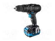 Drill/driver; drilling,screwdriving; 0÷450rpm,0÷1750rpm; 18VDC HÖGERT TECHNIK