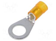 Tip: ring; M8; 4÷6mm2; crimped; for cable; insulated; tinned; yellow ERGOM