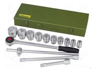 Wrench-set; socket spanner; 3/4"; 15pcs. PROXXON