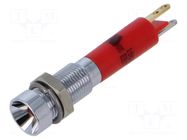 Indicator: LED; recessed; red; 12VDC; Ø6mm; IP40; connectors; 13mcd CML INNOVATIVE TECHNOLOGIES