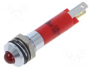 Indicator: LED; prominent; red; 24VDC; Ø8mm; connectors; metal CML INNOVATIVE TECHNOLOGIES
