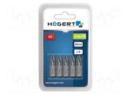 Screwdriver bit; Phillips; PH3; Overall len: 25mm; 5pcs. HÖGERT TECHNIK