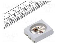LED; yellow; SMD; PLCC6; 1.7÷2.4VDC; 2.8x2.8x2.5mm; 110°; 25mA REFOND