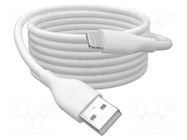 Cable; USB 2.0; Apple Lightning plug,USB A plug; nickel plated DIGITUS