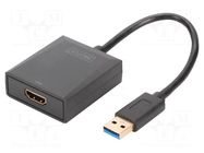 Adapter; HDMI socket,USB A plug; USB 3.2; Support: Full HD 1080p DIGITUS