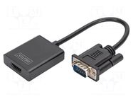 HDMI converter; HDMI socket,Jack 3.5mm socket,VGA male; black DIGITUS