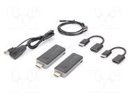 HDMI extender; HDMI plug,USB B micro socket; HDCP 1.3,HDMI 1.4 DIGITUS