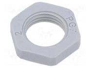 Nut; PG7; polyamide 6; 19mm; light grey; Thread: PG; KMK-PA-OB HELUKABEL