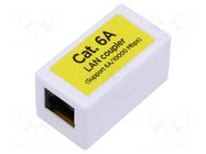 RJ 45 coupler; white; Cat: 6a; connection 1: 1; 8p8c GEMBIRD