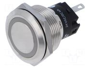 Indicator: LED; flat; white; 24VDC; 24VAC; Ø22mm; 82; connectors EAO