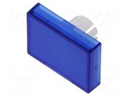 Actuator lens; 22mm; 61; blue,transparent; plastic; Dim: 18x24mm EAO