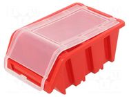 Container: cuvette; red; with a lock; 155x100x70mm; TRUCK PLUS KISTENBERG