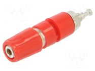 Connector: 2mm banana; socket; 6A; 30VAC; 60VDC; 35mm; red; MPK 1 HIRSCHMANN T&M