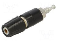 Connector: 2mm banana; socket; 6A; 30VAC; 60VDC; 35mm; black; MPK 1 HIRSCHMANN T&M