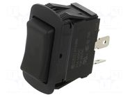 ROCKER; DPDT; Pos: 3; (ON)-OFF-(ON); 10A/250VAC; 21A/14VDC; black SWITCH COMPONENTS