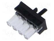 Fiber for LED; Ø2mm; L: 7.7mm; No.of mod: 4; round; Front: convex MENTOR