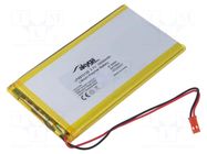 Re-battery: Li-Po; 3.7V; 10000mAh; cables,JST SYP-02T-1 socket AKYGA BATTERY