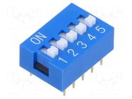 Switch: DIP-SWITCH; Poles number: 5; OFF-ON; 0.025A/24VDC; Pos: 2 Same Sky