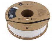 Filament: PLA; 1.75mm; white; 190÷230°C; 1kg; Table temp: 45°C POLYMAKER
