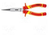 Pliers; insulated,straight,half-rounded nose,universal; 200mm NEO TOOLS