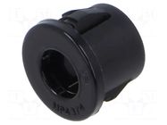 Grommet; Ømount.hole: 11.1mm; Øhole: 6.9mm; black; UL94V-2 ESSENTRA