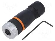 Connector: M12; plug; PIN: 3; female; 630V; straight; IP67; for cable LAPP