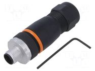 Connector: M12; plug; PIN: 4; male; 630V; straight; IP67; for cable LAPP