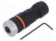 Connector: M12; plug; PIN: 5; female; 1.5kV; straight; IP67; E code LAPP