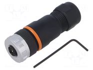 Connector: M12; plug; PIN: 5; female; 1.5kV; straight; IP67; E code LAPP