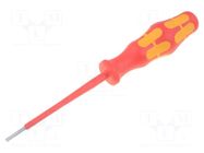 Screwdriver; insulated; slot; 2.5x0.4mm; Blade length: 80mm; 1kVAC WERA