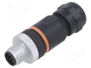 Connector: M12; plug; PIN: 8; male; 30V; straight; IP67; for cable LAPP