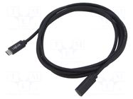 Cable; High Speed,USB 2.0; USB C socket,USB C plug; 2m; black LOGILINK