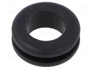 Grommet; Ømount.hole: 12mm; Øhole: 10mm; black; -40÷135°C; UL94HB ESSENTRA