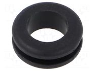 Grommet; Ømount.hole: 12mm; Øhole: 10mm; black; -40÷135°C; UL94HB ESSENTRA