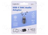 USB to JACK adapter; USB 2.0; black; ABS LOGILINK